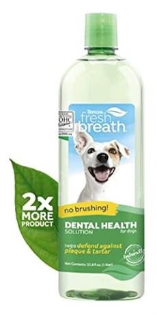 33.8-OZ - Tropiclean Fresh Breath DENTAL HEALTH SOLUTION FOR DOGS