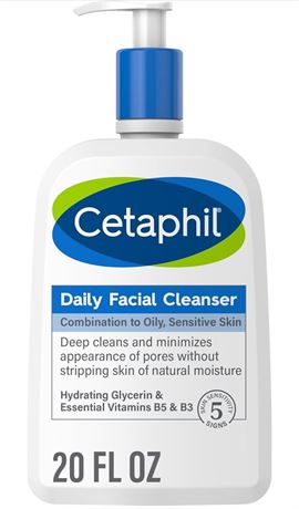 Cetaphil Face Wash, Daily Facial Cleanser for Sensitive, Combination to Oily Ski