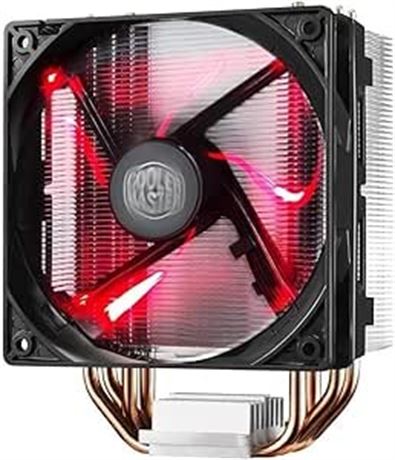 Cooler Master Hyper 212 LED CPU Air Cooler, 120mm PWM Red LED Fan, 4 Copper Dire