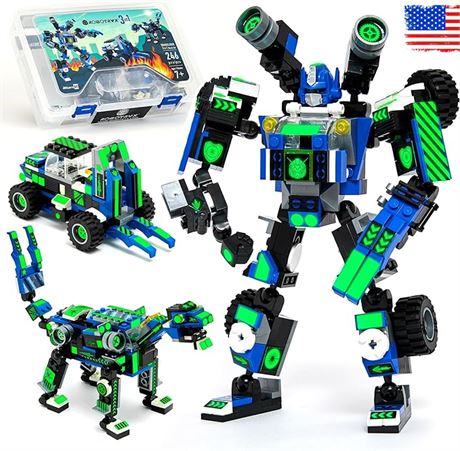 Robot STEM Toy | 3 in 1 Fun Creative Set | Construction Building Toys for Boys A