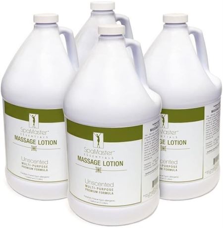 Pack of 4, 1 gal ea - Master Massage Unscented Superior Grade Massage Lotion in
