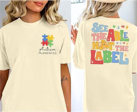 2XL - Autism Awareness Shirt Women See The Able Not The Label Autism Shirt