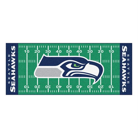 FANMATS Seattle Seahawks 2.5 Ft. X 6 Ft. Football Field Runner Rug, Green