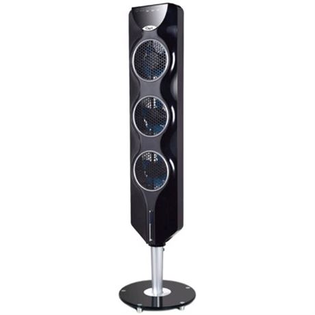 Ozeri 3x Tower Fan (44 in.) with Passive Noise Reduction Technology, Black