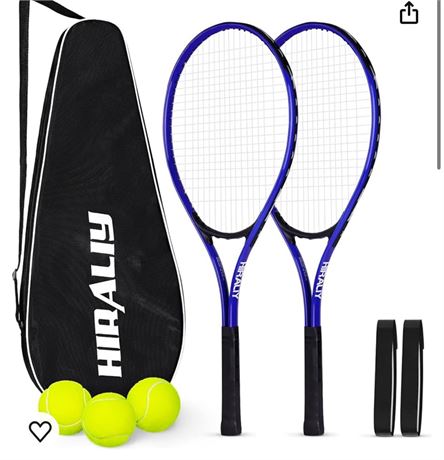 HIRALIY Adult Recreational 2 Players Tennis Rackets ,27 Inch Super Lightweight T