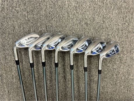 AGXGOLF Men\'s Left Hand Senior Flex, Regular Length Wide Sole Irons Set 4-9