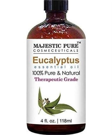 MAJESTIC PURE Eucalyptus Essential Oil, Therapeutic Grade, Pure and Natural, for