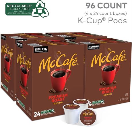 McCafe Premium Roast Coffee Keurig® K-Cup® Pods, Medium Roast, 96/Carton (080375