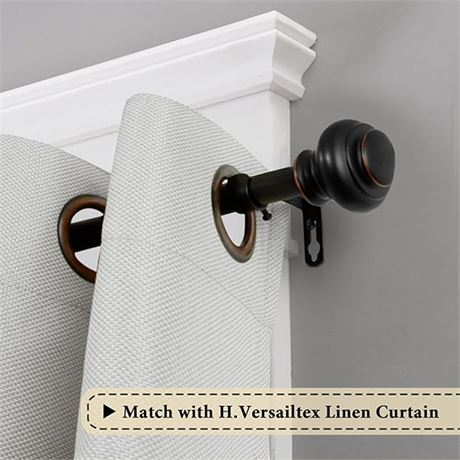 H.Versailtex Window Treatment Single Curtain Rods Set, 66 t...
