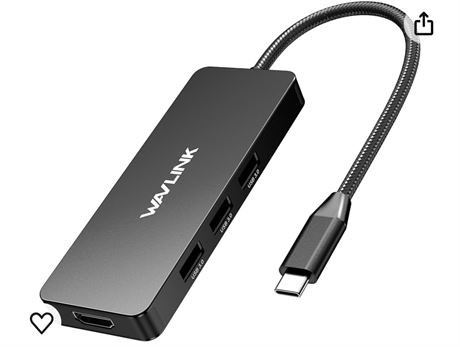 WAVLINK USB C Docking Station, USB C to HDMI Adapter with 4K HDMI, 100W PD, 3X U