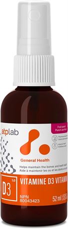 ATP LAB - Vitamin D3 1000iu Oral Spray 52 ML - Sunshine Vitamin D3 Supplement fo