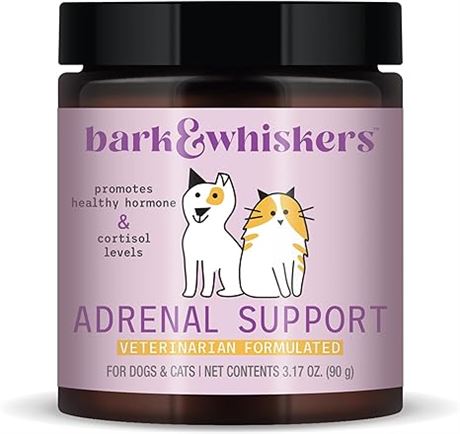 Bark & Whiskers Adrenal Support Supplement Powder for Dogs & Cats 3.17 Oz