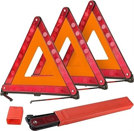 DASBET Emergency Warning Triangles | Roadside Safety Triangle, 3 Pack Foldable W