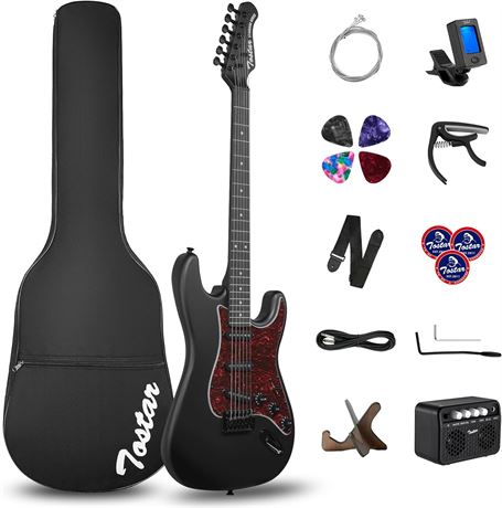 TOSTAR 39 Inch Full Size Electric Guitar Kit Solid Body Electric Guitar Beginner