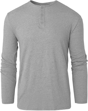 SIZE: L True Classic Long Sleeve Henley Shirt for Men. Premium Fitted Men...