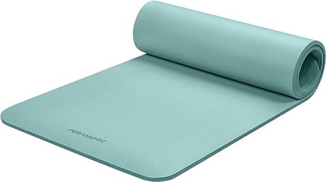Retrospec Solana Yoga Mat 1/2" Thick W/Nylon Strap for Men & Women - Non Slip Ex