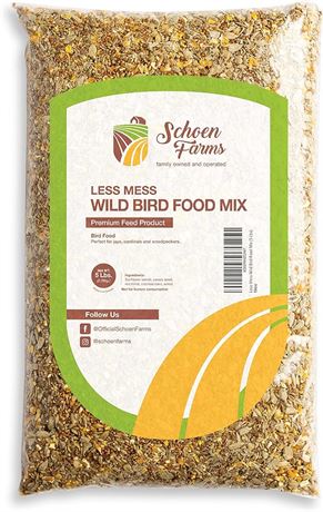 Gourmet Less Mess Wild Bird Seed Food Mix (No Mess) 15 LBS