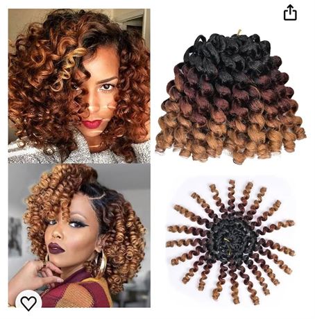 Wand Curl Crochet Hair 8 Inch Jamaican Crochet Hair 5packs Jamaican Bounce Croch