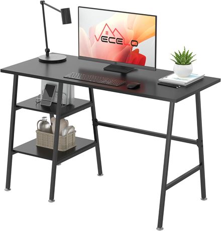 SogesHome 47 inch Computer Desk with Shelf Writing Desk Work Desk Home Office