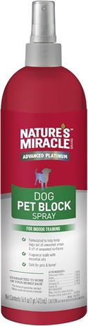 Nature's Miracle Advanced Platinum Dog Pet Block Repellent Spray, 16 Ounces, Indoor Training Aid for Dogs
