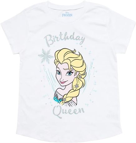 7-8Y, Disney Princess Frozen Elsa Birthday Girls T-Shirt