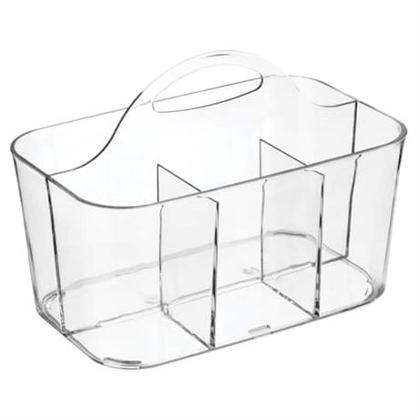 2 Pack, mDesign® Clear 4-Section Craft Caddy with Handle