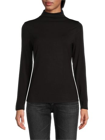SIZE: XL Saks Fifth Avenue Women's Mockneck Top - Black - Size XL