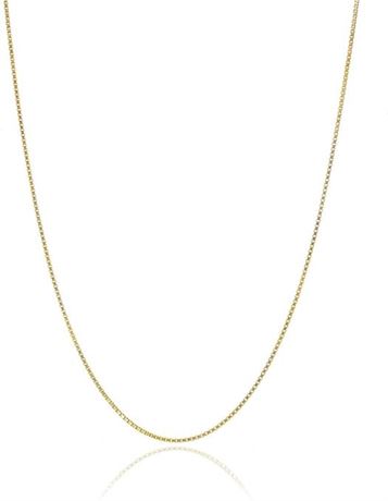 Bling For Your Buck 18K Gold over Sterling Silver .8mm Thin Italian Box Chain