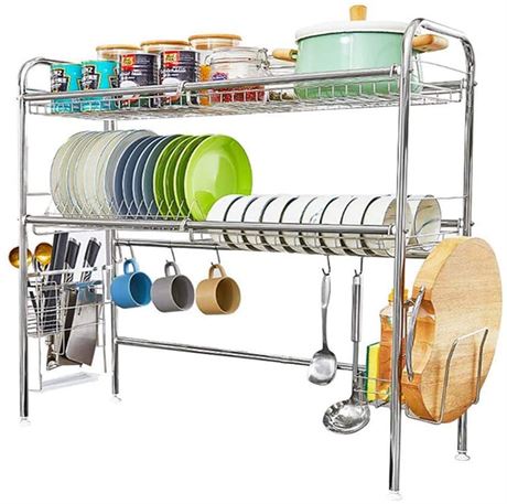 Over The Sink Dish Drying Rack,2-Tier Dish Drainers for Kitchen Counter