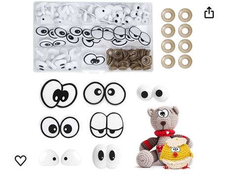 MUTUHD 100pcs Safety Craft Eyes for Amigurumi Crochet and DIY Clay Decor, 20-40