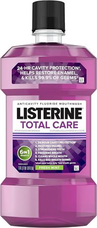Listerine Total Care Anticavity Mouthwash, 6 Benefit Fluoride Mouthwash, 1L