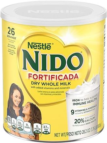 Nido Fortificada Dry Whole Milk Powder 1.76 Lb Canister