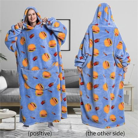 Oversized Blanket Hoodie for Adults, Wearable Blanket Adult Winter Warm Plush