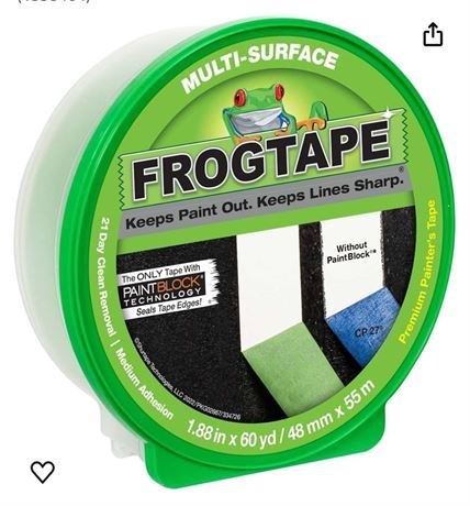 FROGTAPE Multi-Surface Painter's Tape with PAINTBLOCK, Medium Adhesion, 1.88" Wi