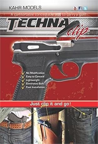 Techna Clip Conceal Carry Belt Clip – Kahr .9MM .40 .45 Models (Right-Side)