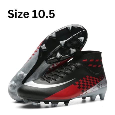 Size 10.5, Qzzsmy Men's Athletic Soccer Football Cleats, High-Top Football