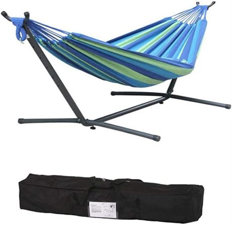 Toytexx Double Hammock with Space Saving Steel Stand Includes Portable Carrying