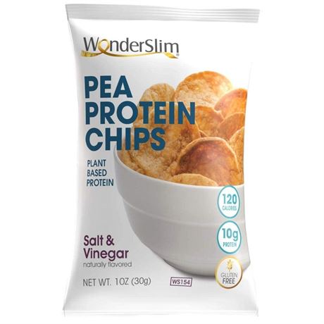WonderSlim Pea Protein Snack Chips, Salt & Vinegar Gluten Free (12ct) 01/04/2025