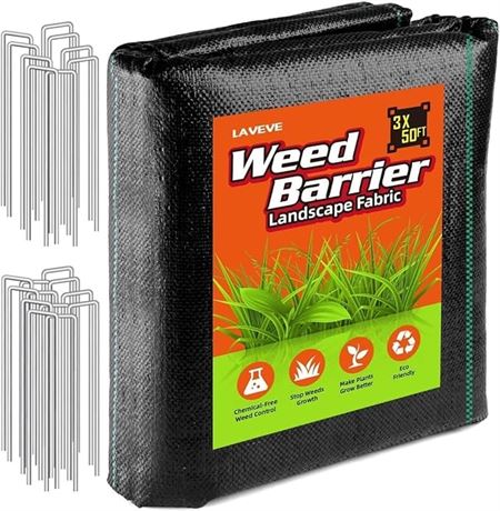 LAVEVE 3FT x 50FT Weed Barrier Landscape Fabric