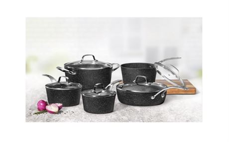 The Rock 10-Piece Stainless Steel Cookware Set - Black
