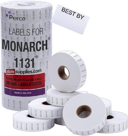 Similar, Perco "Best by" Labels for Monarch 1136 Price Gun - 8 Rolls, 20,000 Marking Labels