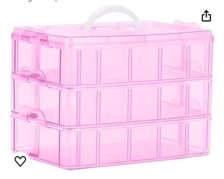 Sooyee Bead Organizer,3-Tier Craft Organizers and Storage,Stackable Storage Cont