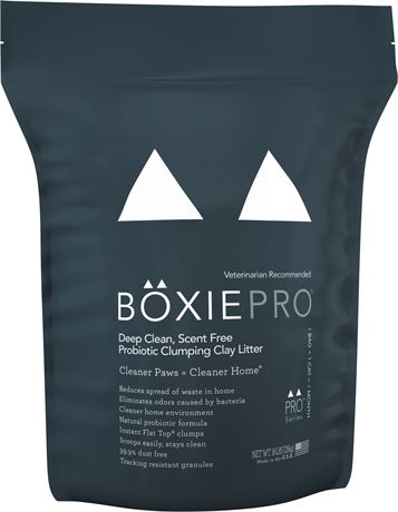 BoxiePro Deep Clean Scent Free Probiotic Clumping Clay Litter 16 Lb.