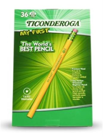 36 CNT - Ticonderoga Wood-Cased Pencils, Yellow