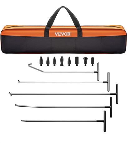VEVOR Rods Dent Removal Kit, 13 Pcs Paintless Dent Repair Tool, 5 Pcs Stainless