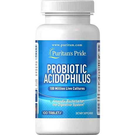 100Tabs - Puritan's Pride Probiotic Acidophilus-100Serv