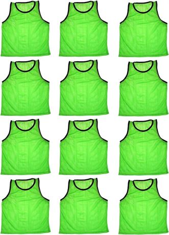 BlueDot Trading Adult Sports Pinnies Scrimmage Training Vests (12-Pack)