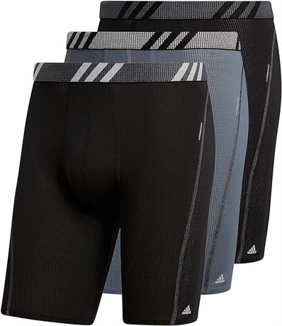 XL, adidas Men's Sport Performance Mesh Long Boxer Brief Underwear (3-Pack)