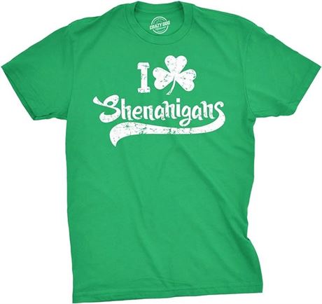 SIZE:3XL Mens I Clover Shenanigans T Shirt Funny Irish Clover