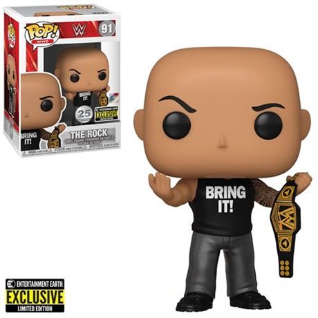 Funko Pop! WWE: the Rock with Championship Belt (Exclusive) #91 + Protector